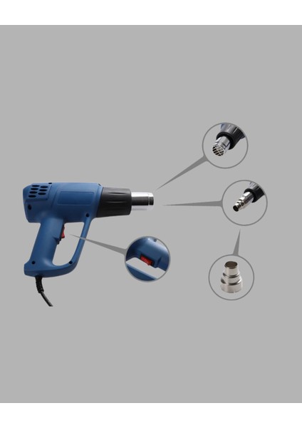 2000W Sıcak Hava Üfleme Tabancası Seramik Rezistanslı Profesyonel indirimleri