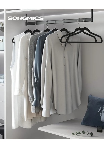 Songmıcs Kadife Elbise Askısı, 30'lu Set, Askı, Ceket Askısı, 41,5 cm Genişliğinde, Elbise Askısı, Ince, Dayanıklı, 360° Dönebilen Kanca, Manto, Gömlek ve Takım Elbiseler Için, Siyah fiyatları