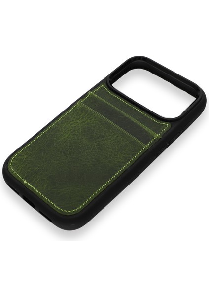 Retro Kartlıklı Premium Deri Kılıf iPhone 17 Pro Retro Haki fırsatları