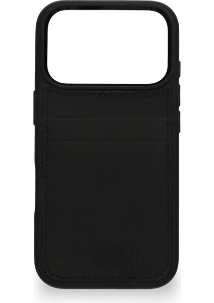 Retro Kartlıklı Premium Deri Kılıf iPhone 17 Pro Max Mat Siyah fiyatları