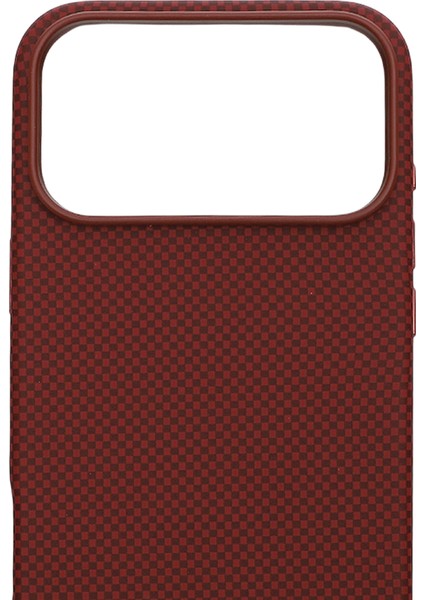 Carbon Weave Magsafe iPhone 17 Pro Max Magma Kırmızı