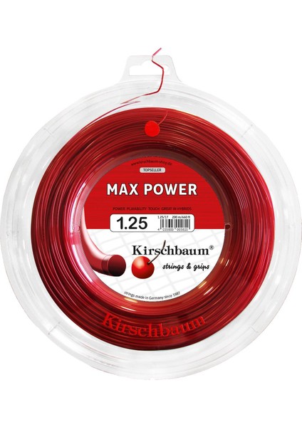 200M Reel Max Power 1,25 Kırmızı Tenis Rulo Kordaj