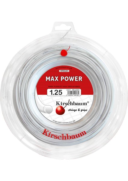 200M Reel Max Power 1,25 Beyaz Tenis Rulo Kordaj