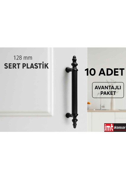 Sert Plastik 128 mm Siyah Mobilya Mutfak Dolabı Komidin Tv Ünütesi Dolap Kulpları 10 Ad modelleri