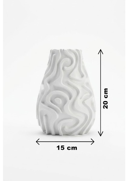 Kıvrımlı Dalga Desenli Dekoratif Vazo Yeşil (20X15CM) fiyatları