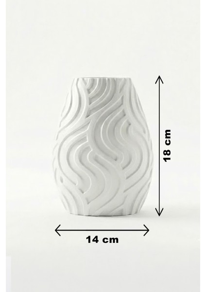 Çizgi Tasarımlı Dekoratif Vazo Siyah (18X14CM) fiyatları