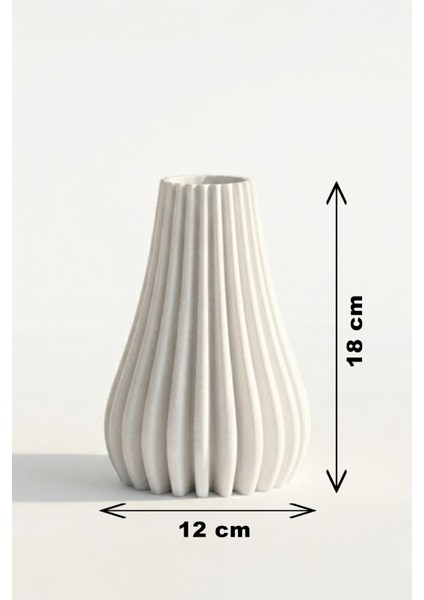 Modern Çizgili Dekoratif Vazo Siyah (18X12CM) fiyatları