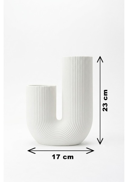 Çizgili U Kavis Dekoratif Vazo Mor (23X17CM) fiyatları