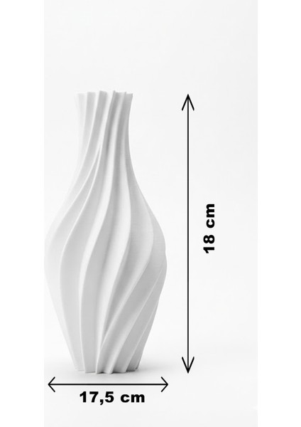 Spiral Kıvrımlı Dekoratif Vazo Siyah (18X17,5CM) fiyatları