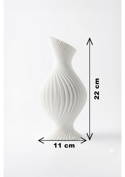 Spiral Kıvrımlı Dekoratif Vazo Beyaz (22X11CM) fiyatları