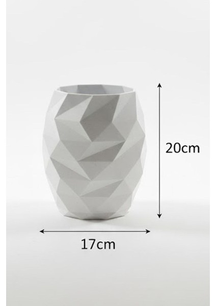 Modern Polygon Tasarımlı Dekoratif Vazo Kırmızı (20X17CM) fiyatları