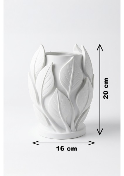 Yaprak Dokulu Modern Vazo Sarı (20X16CM) fiyatları