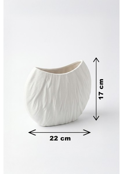 Kırışık Çizgili Dekoratif Modern Vazo Kırmızı (17X22CM) fiyatları