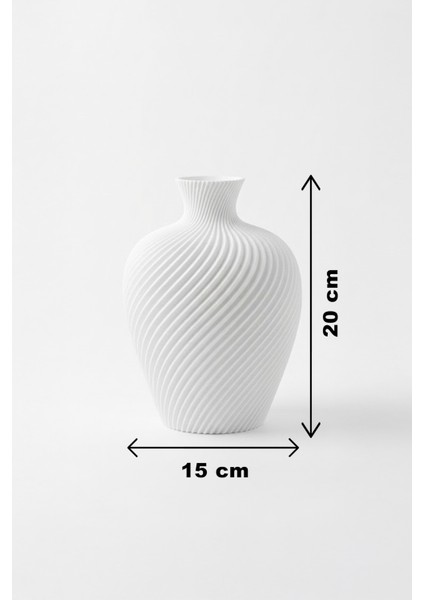 Spiral Gövde Tasarımlı Dekoratif Vazo Sarı (20X15CM) fiyatları