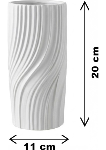 Kıvrımlı Spiral Tasarımlı Dekoratif Vazo Gri (20X11CM) fiyatları
