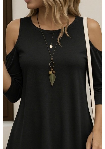 Kadın Omuzlardan Açık Sıfır Yaka Asimetrik Kesim Detay Viskon Bluz fiyatları