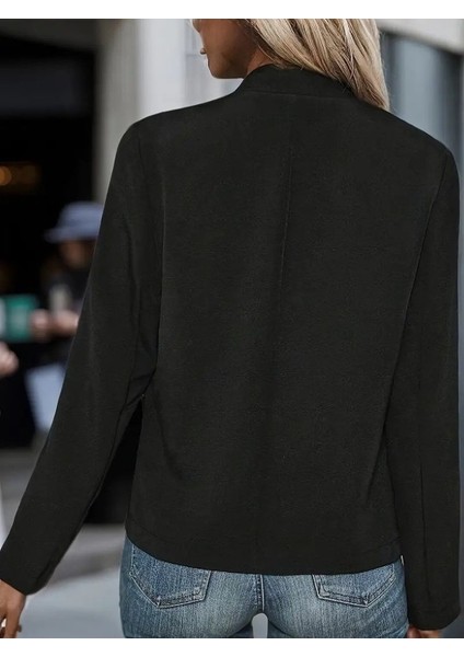 Kadın Uzun Kollu Önü Açık Düğmeli Scuba Dalgıç Ceket fırsatları