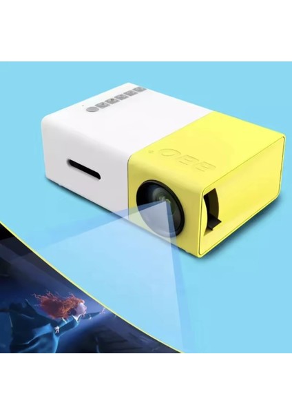 Prj Mini 01 LED Projektör – 4K Destekli, 400 Lümen Parlaklık, HDMI USB Girişli Taşınabilir Sinema