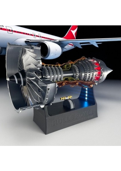 Rr TR900 Aero Engine Modeli – 27 cm Detaylı 3D Baskı, Metalik Pla, Döner Rotorlu Havacılık Koleksiyon Ürünü fiyatları