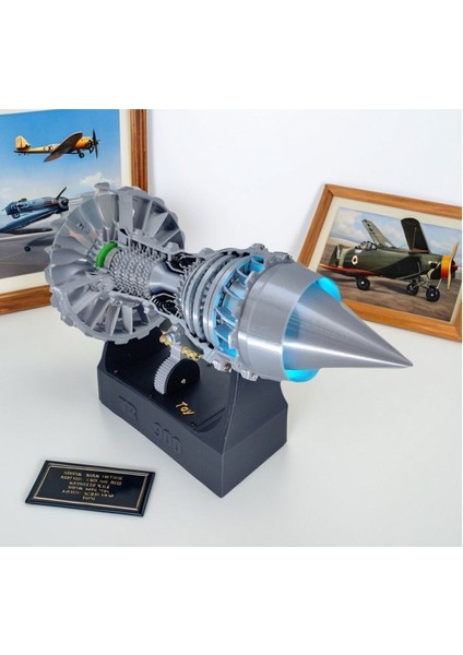 Rr TR900 Aero Engine Modeli – 27 cm Detaylı 3D Baskı, Metalik Pla, Döner Rotorlu Havacılık Koleksiyon Ürünü modelleri