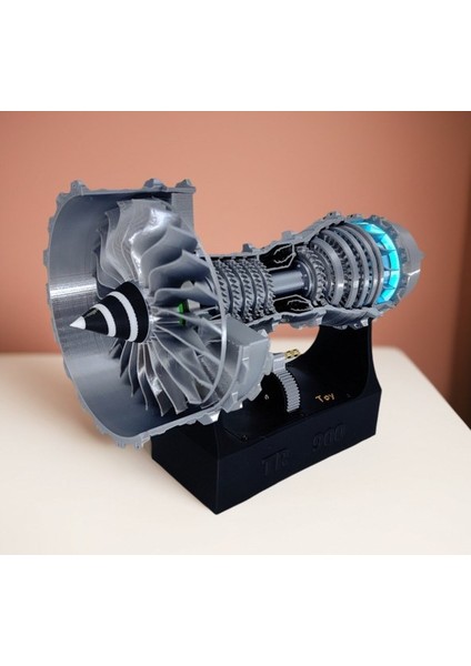 Rr TR900 Aero Engine Modeli – 27 cm Detaylı 3D Baskı, Metalik Pla, Döner Rotorlu Havacılık Koleksiyon Ürünü fırsatları