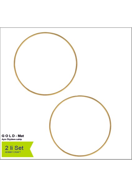 ø 47 cm 2 Adet Mat Altın Sarısı Makrome Halka – Kapı Süsü, Makrome Duvar Dekoru ve Çiçek Çelenk Yapım Çemberi, Paslanmaz Kalın (4 Mm) Kasnak