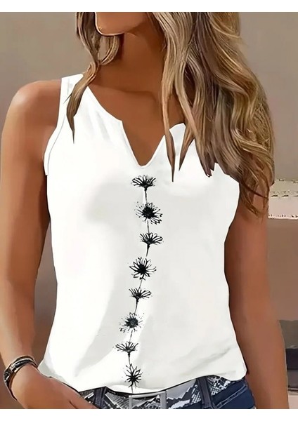 Kadın Askılı Kolsuz Desenli Bluz modelleri