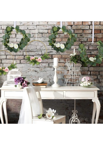 ø 38 cm 2 Adet Mat Altın Sarısı Makrome Halka – Kapı Süsü, Makrome Duvar Dekoru ve Çiçek Çelenk Yapım Çemberi, Paslanmaz Kalın (4 Mm) Kasnak fırsatları