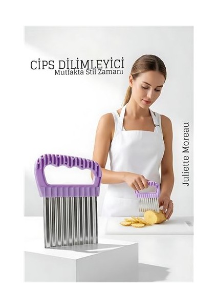 Şekilli Pratik Cips Dilimleyici Paslanmaz Çelik – 9X13 cm