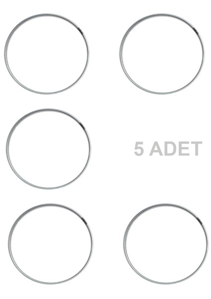 ø 30 cm 5 Adet Boyasız Makrome Halkası – Kapı Süsü, Makrome Duvar Dekoru ve Çiçek Çelenk Yapım Çemberi, Paslanmaz Kalın (4 Mm) Kasnak