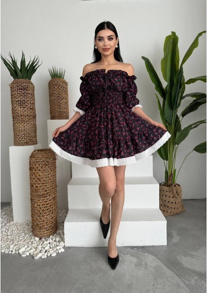 Marne Beli Lastikli Mini Elbise modelleri