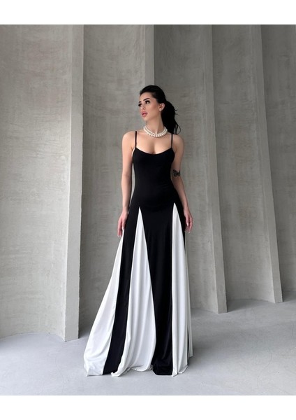 Askılı Beyaz Detaylı Maxı Kadın Elbise fiyatları