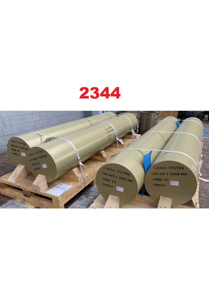 Sıcak Iş Takım Çeliği Mil, 2344 Kalite Çelik, 12 mm Çapında, 'X40CRMOV5-1, Dolu Malzeme' Φ12X1000MM