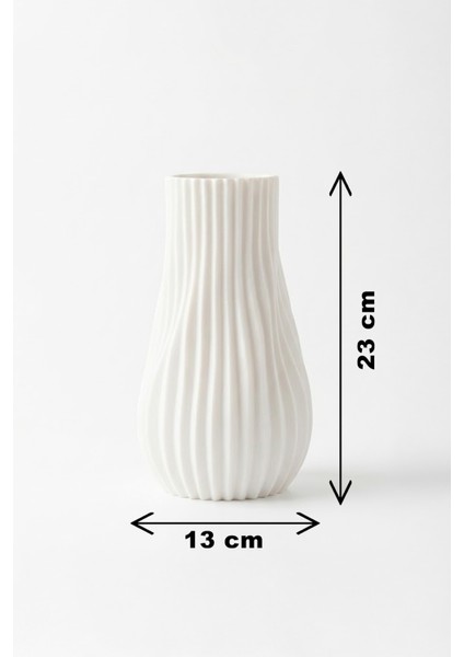 Kıvrımlı Çizgi Dokulu Modern Dekoratif Vazo Mor (23X13CM) fiyatları