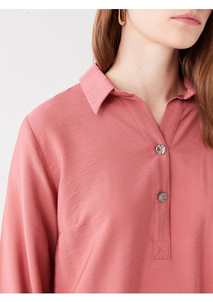 Yeni Sezon Gömlek Yaka Düz Uzun Kollu Kadın Bluz fırsatları