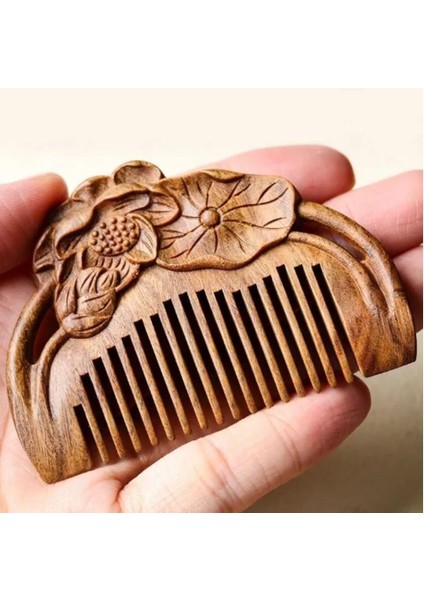 Ahşap Sandal Ağacı Gugu Masaj Yüz Masaj Gua Sha Saç Tarağı Model 10