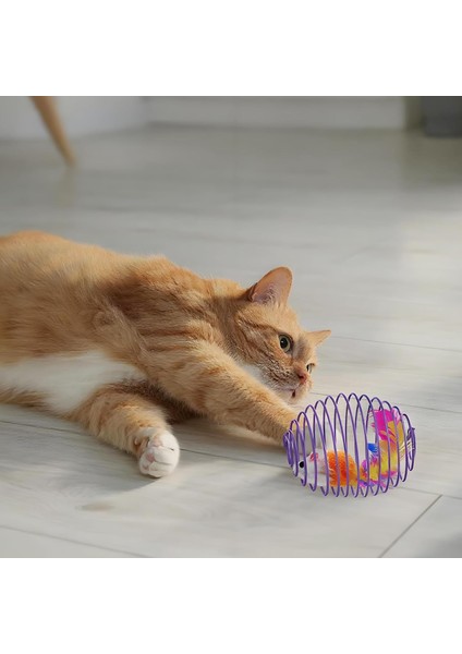 Kedi Oyuncağı Spiral Tel Top & Içinde Peluş Fare – Hareketli Zıplayan Kedi Topu, Avcılık Içgüdüsünü Geliştirir, Dayanıklı Metal Yay Top, Kediler Için Etkileşimli Eğlence Oyuncağı modelleri