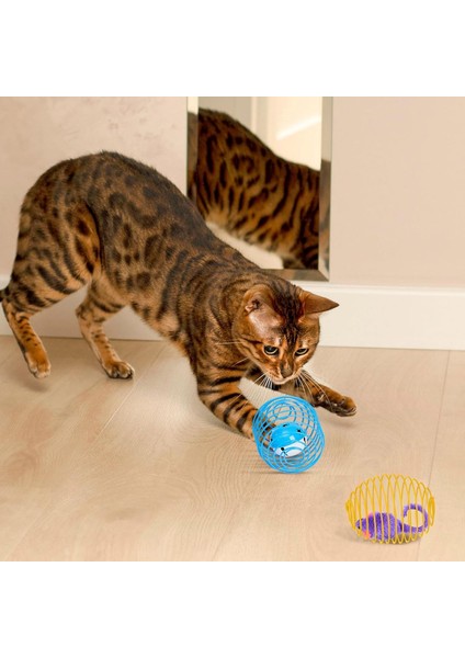 Kedi Oyuncağı Spiral Tel Top & Içinde Peluş Fare – Hareketli Zıplayan Kedi Topu, Avcılık Içgüdüsünü Geliştirir, Dayanıklı Metal Yay Top, Kediler Için Etkileşimli Eğlence Oyuncağı fırsatları