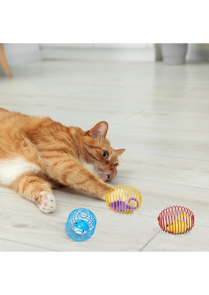 Kedi Oyuncağı Spiral Tel Top & Içinde Peluş Fare – Hareketli Zıplayan Kedi Topu, Avcılık Içgüdüsünü Geliştirir, Dayanıklı Metal Yay Top, Kediler Için Etkileşimli Eğlence Oyuncağı indirimleri