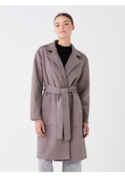 Yeni Sezon Ceket Yaka Düz Uzun Kollu Süet Kadın Trençkot fiyatları