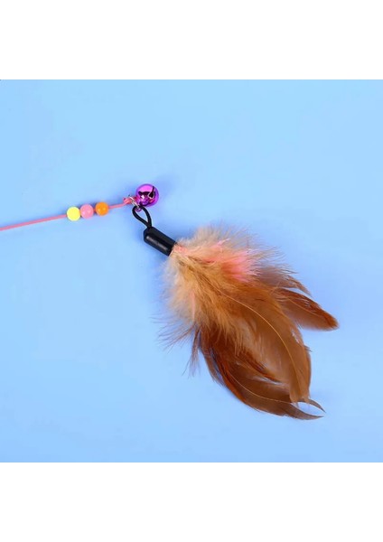 Çanlı ve Tüylü Esnek Kedi Oltası 90 cm – Zilli Dayanıklı, Enerji Atma ve Kedi Egzersiz Oyuncağı, Ucu Tüylü Yavru Kedi Aktivite Oyuncağı