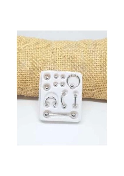 11 Parça Piercing (cerrahi Çelik) Ve Piercing Topu Seti Piirsing fiyatları