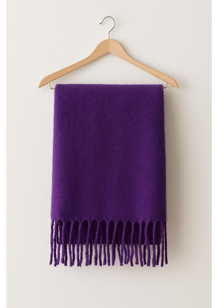 Yumuşak Dokulu Mor Kadın Şal Atkı modelleri