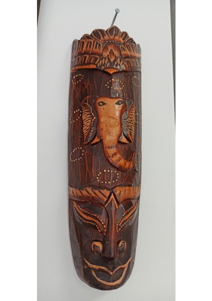 Ahşap El Yapımı Aborjin Surat 30CM (Fil)