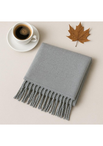 Yumuşak Dokulu Gri Kadın Şal Atkı fiyatları