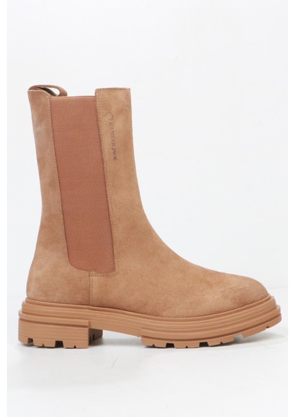 455 2335-Z Tapera Taba Süet Kadın Hakiki Deri Bot