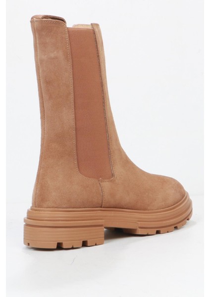 455 2335-Z Tapera Taba Süet Kadın Hakiki Deri Bot