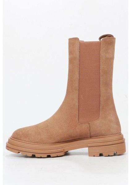 455 2335-Z Tapera Taba Süet Kadın Hakiki Deri Bot