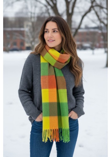 Yumuşak Dokulu Çok Renkli Kadın Şal Atkı