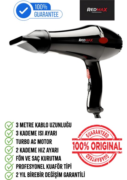 Yüksek Performanslı Kuaför Fön Makinesi Force 6300 Tam Vigo Hediye fiyatları